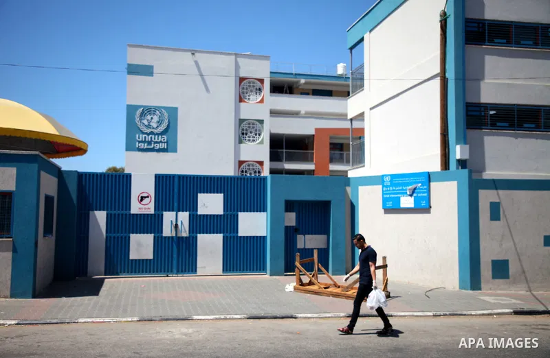 The close of the UNRWA school against the spread of the coronavirus Covid-19, walk during lockdown in Gaza City on August 27, 2020 amid increasing cases of infection in the Palestinian enclave. The new cases, outside Gaz...