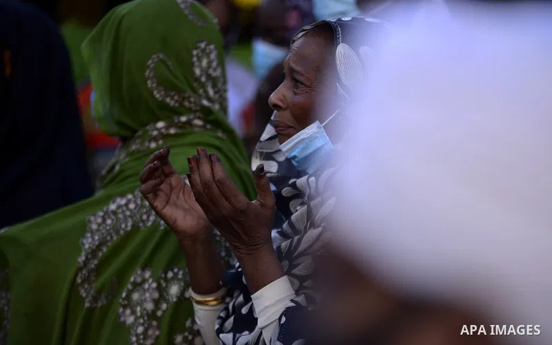 Sudanese take part in a funeral of former Sudan's prime minster Sadiq al-Mahdi in Khartoum, Sudan, Friday, Nov. 27, 2020. Al-Mahdi, Sudan's last democratically elected prime minister and leader of the country's largest p...