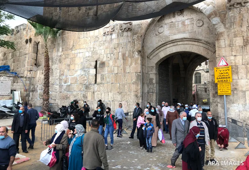 Palestinian Muslim worshippers perform the Friday prayer inside the al-Aqsa mosque compound, Islam's third holiest site, in Jerusalem's Old City on November 6, 2020. Photo by Abdalrahman nader Alami
