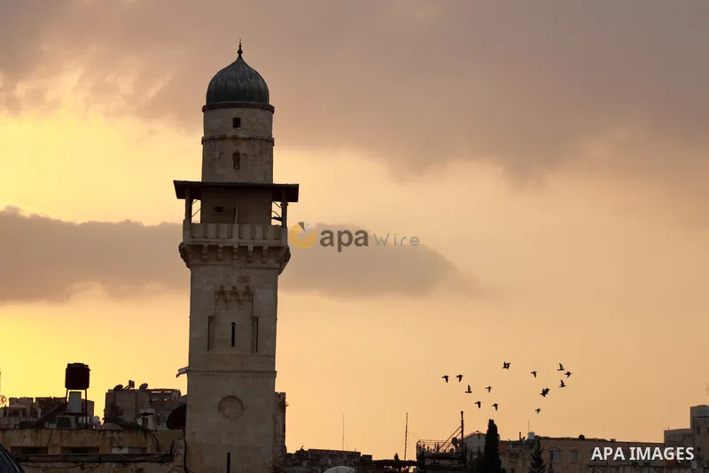 A view of the sunset in Jerusalem's Old City. Photo by Ameer Abed Rabbo