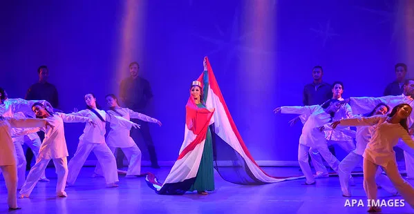 Egyptian artists take part in a ceremony on the third anniversary of the revolution in Opera House in the capital Cairo. Sisi described as a "revolution" the protests that led to the army ousting his Islamist predecessor...