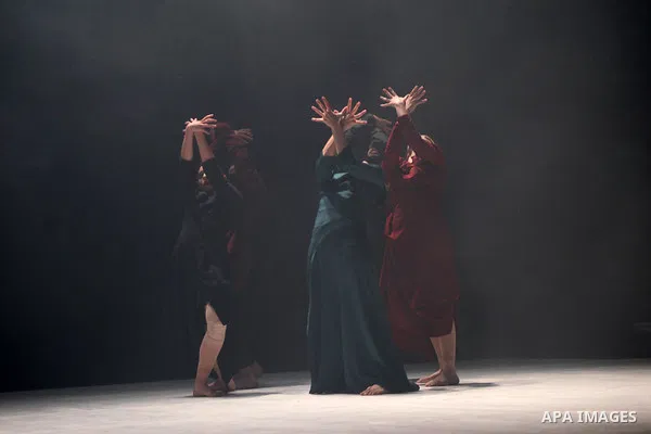 Members of ZfinMalta Dance Ensemble, perform during the opening night of Ramallah contemporary dance festival, at Ramallah cultural palace in the West Bank city of Ramallah, on April 16, 2015. Ramallah Contemporary Dance...