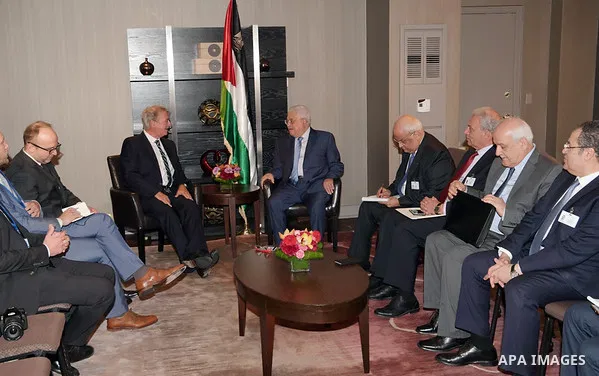 Palestinian President Mahmoud Abbas meets with the Minister of Foreign Affairs of Luxembourg, in New York a day before the start of the 73rd session of the UN General Assembly, on September 24, 2018. Photo by Thaer Ganai...