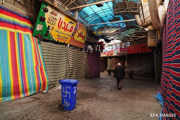A view show the close of the large market as a preventive measure amid fears of the spread of the novel coronavirus disease (COVID-19) of the Iraqi city of Dohuk, on March 16, 2020. Photo by Ismail Adnan