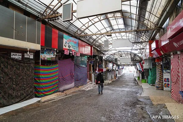 A view show the close of the large market as a preventive measure amid fears of the spread of the novel coronavirus disease (COVID-19) of the Iraqi city of Dohuk, on March 16, 2020. Photo by Ismail Adnan