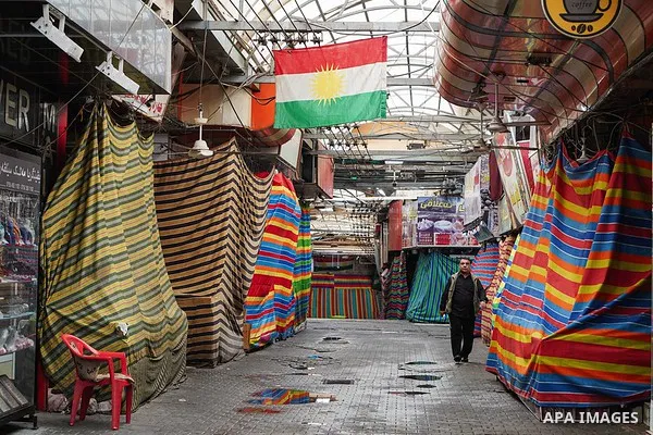 A view show the close of the large market as a preventive measure amid fears of the spread of the novel coronavirus disease (COVID-19) of the Iraqi city of Dohuk, on March 16, 2020. Photo by Ismail Adnan