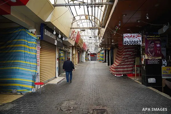 A view show the close of the large market as a preventive measure amid fears of the spread of the novel coronavirus disease (COVID-19) of the Iraqi city of Dohuk, on March 16, 2020. Photo by Ismail Adnan