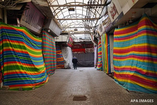 A view show the close of the large market as a preventive measure amid fears of the spread of the novel coronavirus disease (COVID-19) of the Iraqi city of Dohuk, on March 16, 2020. Photo by Ismail Adnan