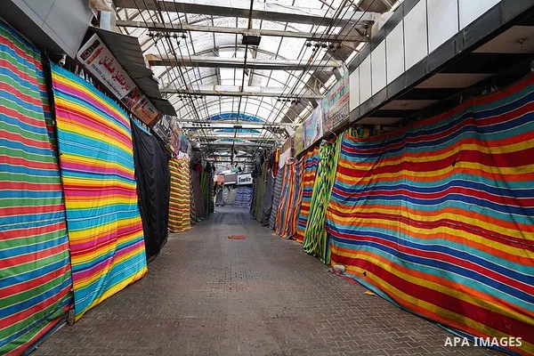 A view show the close of the large market as a preventive measure amid fears of the spread of the novel coronavirus disease (COVID-19) of the Iraqi city of Dohuk, on March 16, 2020. Photo by Ismail Adnan