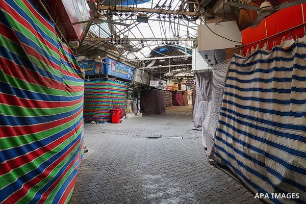 A view show the close of the large market as a preventive measure amid fears of the spread of the novel coronavirus disease (COVID-19) of the Iraqi city of Dohuk, on March 16, 2020. Photo by Ismail Adnan