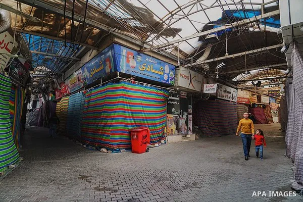 A view show the close of the large market as a preventive measure amid fears of the spread of the novel coronavirus disease (COVID-19) of the Iraqi city of Dohuk, on March 16, 2020. Photo by Ismail Adnan