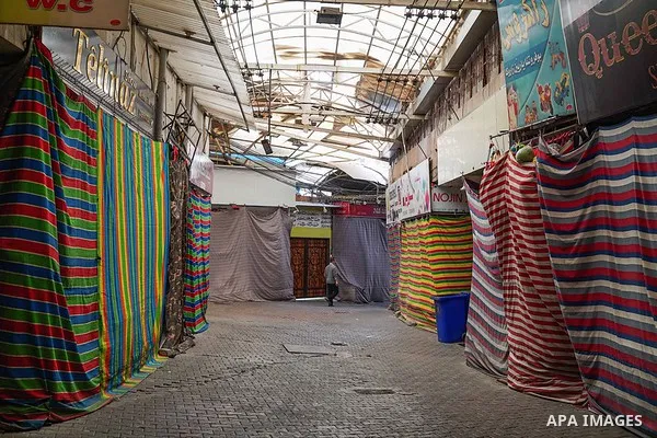 A view show the close of the large market as a preventive measure amid fears of the spread of the novel coronavirus disease (COVID-19) of the Iraqi city of Dohuk, on March 16, 2020. Photo by Ismail Adnan