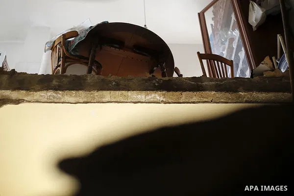 A views shows damaged Lebanese houses in the aftermath of a massive explosion in Beirut, Lebanon on August 13, 2020. Photo by Marwan Tahtah