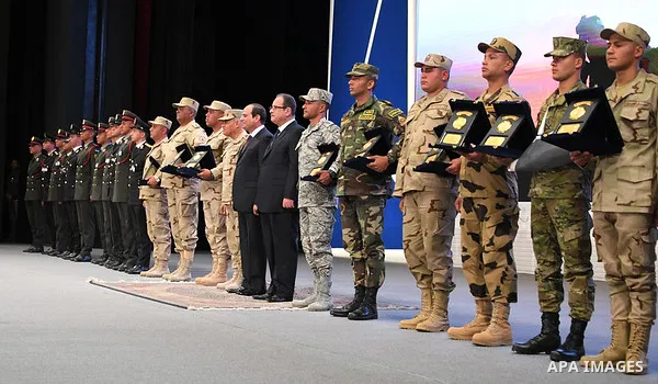 Egyptian President Abdel Fattah al-Sisi attends a conference commemorating the country's martyrs, in Cairo, Egypt on March 15, 2018. Photo by Egyptian President Office