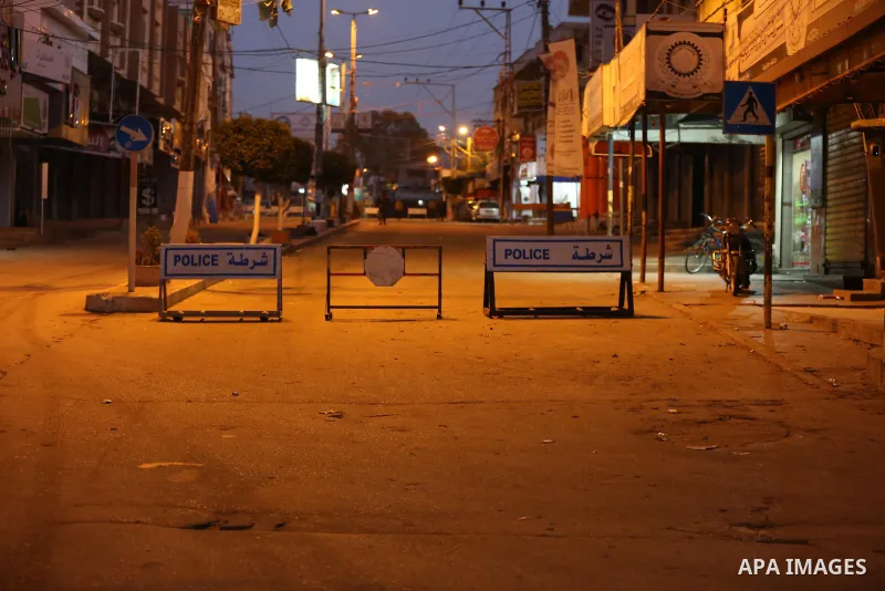 A deserted street is pictured during a complete closure amid the spread of the Coronavirus COVID-19, in Deir al-Balah, central of Gaza Strip, on January 8, 2021, in the fifth week after the Ministry of Interior in Gaza C...