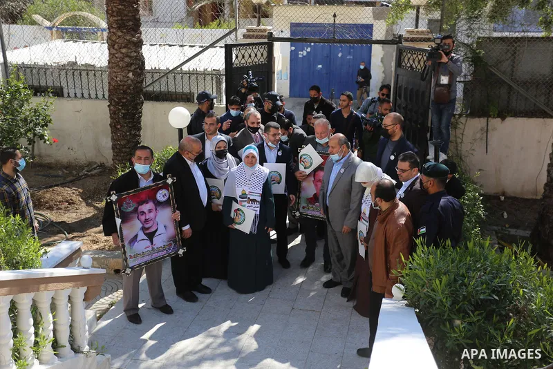 Khalil al-Hayya, Hamas's deputy leader in Gaza, arrives with other representatives to register Hamas's list for the upcoming parliamentary elections, in Gaza City March 29, 2021. "Hamas" submits its list for the legislat...