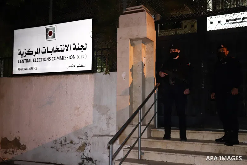 A delegation from the Fatah movement, register party lists for parliamentary election, at the Central Elections Commission's office in Gaza City March 31, 2021. The 2021 Palestinian elections will consist of elections fo...