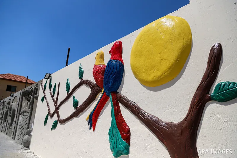 Palestinian plastic artist Youssef Nabhan, 37, puts the final touches on a cement sculpture, in Gaza City on April 1, 2021. As of 2019, there are three World Heritage Sites in Palestine, all them cultural sites. Palestin...