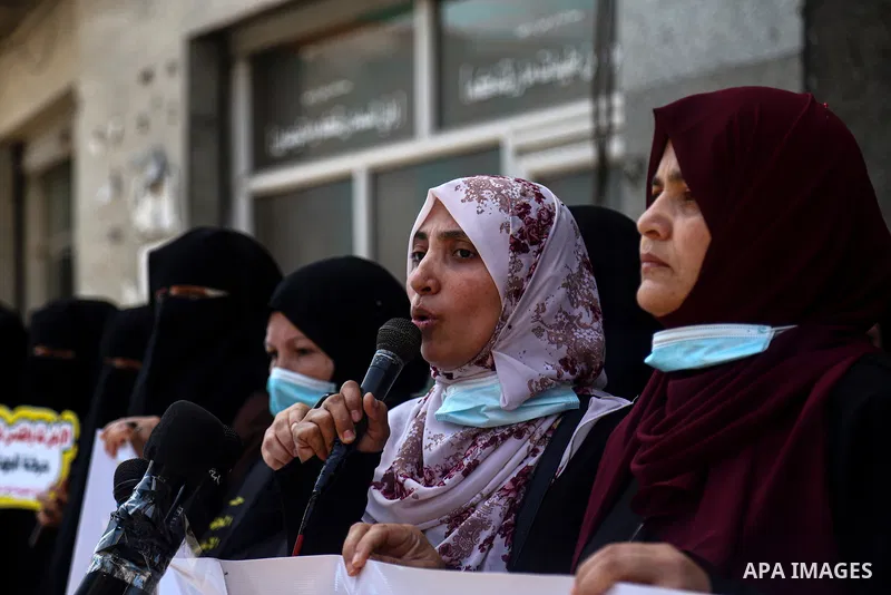 Palestinian supporters of Islamic Jihad movement take part in a protest in support of at the Al-Aqsa Mosque, in Gaza city, on April 25, 2021. In Jerusalem, Israeli-Palestinian tension has been higher than usual during th...