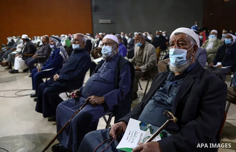 Palestinian Zakat Institution‏, the Palestine Scholars Association and the Gaza Municipality attend the activities of the fifth Palestinian Zakat Day in Gaza Cityon April 27, 2021. Zakat on wealth or Zakah is a form of a...