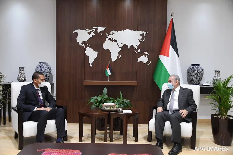 Palestinian Prime Minister Mohammed Ishtayeh meets with India’s new ambassador to the State of Palestine, Mukul Arya, in the West Bank city of Ramallah, on May 06, 2021. Photo by Prime Minister Office