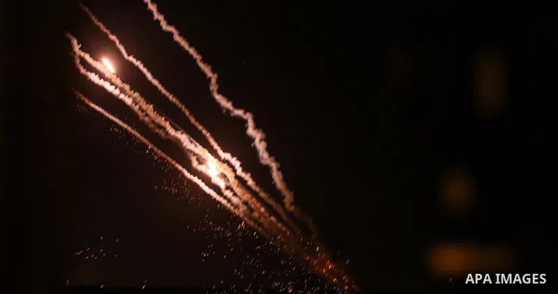 Rockets are launched from Gaza City, towards Israel on May 17, 2021. At least 197 people in the besieged Palestinian enclave were killed, including 58 children and 34 women. Photo by Bashar Taleb