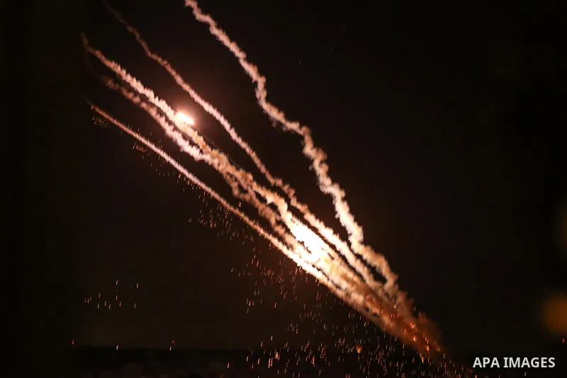 Rockets are launched from Gaza City, towards Israel on May 17, 2021. At least 197 people in the besieged Palestinian enclave were killed, including 58 children and 34 women. Photo by Bashar Taleb