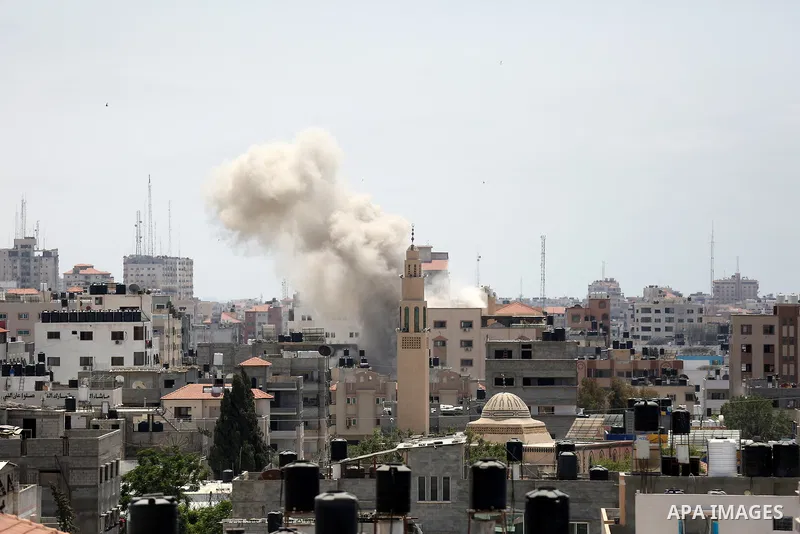 Smoke billows following an Israeli airstrike on Gaza City on May 20, 2021. Israel and the Palestinians are mired in their worst conflict in years as Israel pounds the Gaza Strip with air strikes and artillery, while Hama...
