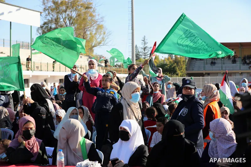 Supporters of Hamas movement attend a rally in Gaza City on May 24, 2021. A ceasefire was reached late last week after 11 days of deadly violence between Israel and the Hamas movement which runs Gaza, stopping Israel's d...