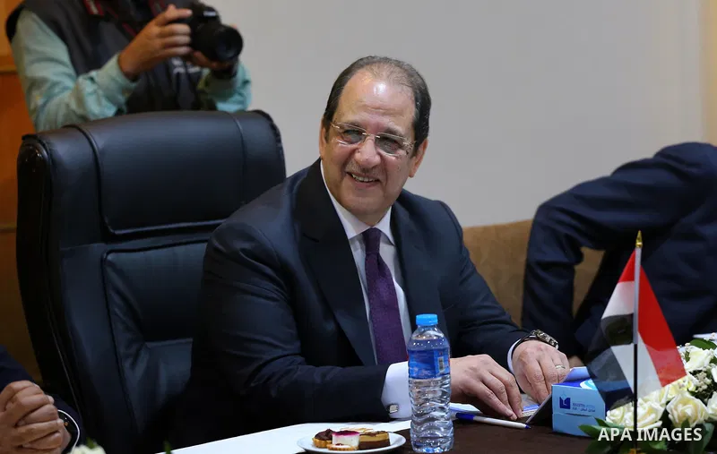 Yahya Sinwar Hamas' political chief in Gaza, meets with General Abbas Kamel Egypt's intelligence chief in Gaza City on May 31, 2021. Photo by Ashraf Amra