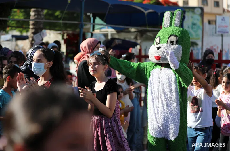 Palestinian children attend recreational day in Gaza city on June 7, 2021. As Gaza tries to recover from the deadly 11-day Israeli attack, mothers and mental health workers have raised concerns that the psychological eff...