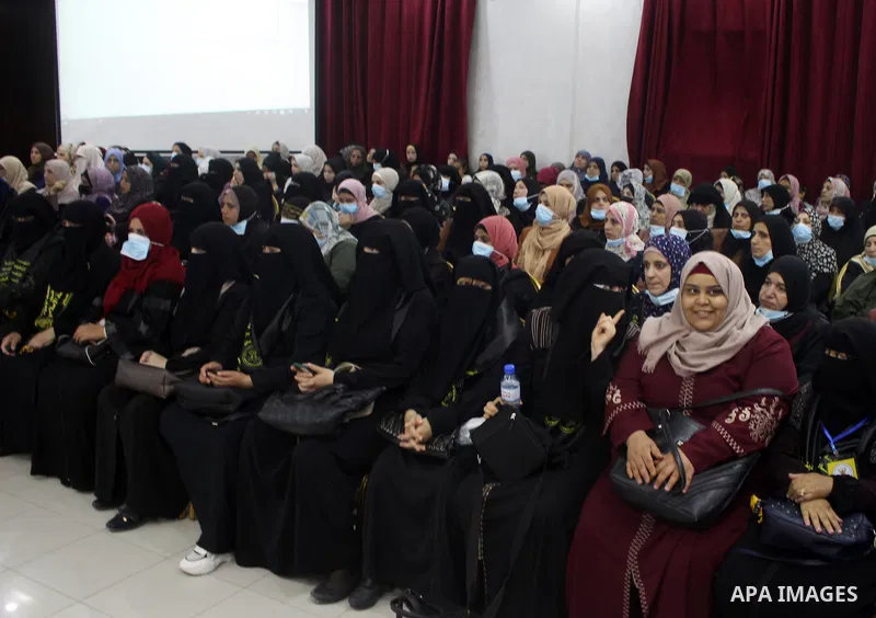 Palestinian supporters of Islamic Jihad movement take part in a rally on the first anniversary of the death of the movement's former leader Ramadan Shalah, in Gaza city, on June 10, 2021. Ramadan Abdullah Shalah, the for...