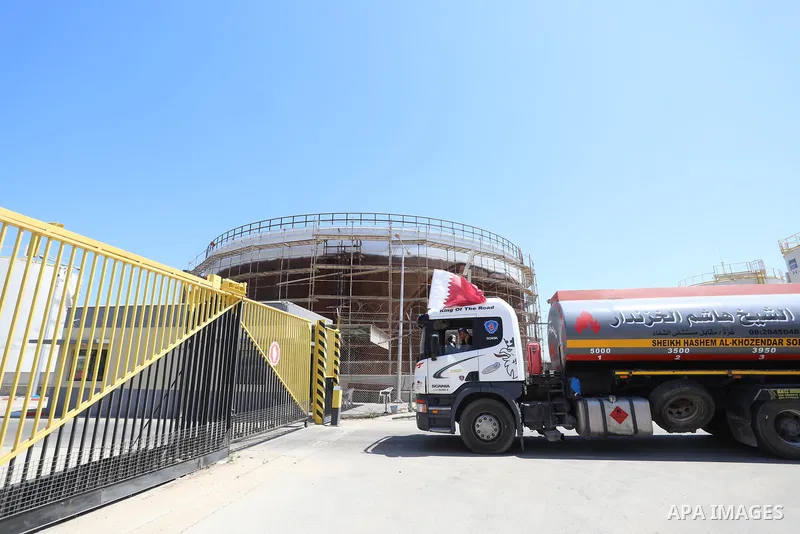 A fuel tanker arrives at the Gaza power plant, in the central Gaza Strip June 28, 2021. Israel allowed fuel tankers funded by Qatar to enter the Gaza Strip via the Kerem Shalom crossing, Monday, June 28. This is the firs...