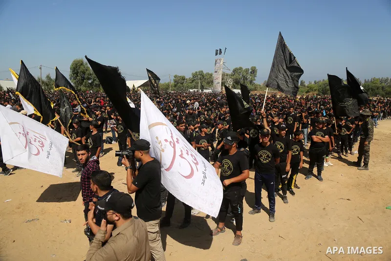 Young Palestinians take part in a graduation ceremony at a military summer camp organised by the Islamic Jihad Movement, in Gaza City June 30, 2021. Photo by Dawoud Abu alkas