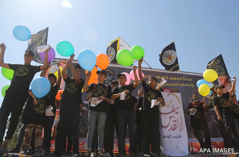 Young Palestinians take part in a graduation ceremony at a military summer camp organised by the Islamic Jihad Movement, in Gaza City June 30, 2021. Photo by Dawoud Abu alkas