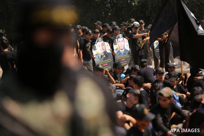 Young Palestinians take part in a graduation ceremony at a military summer camp organised by the Islamic Jihad Movement, in Gaza City June 30, 2021. Photo by Dawoud Abu alkas