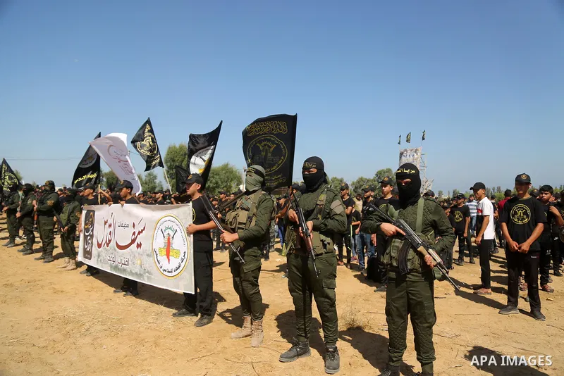 Young Palestinians take part in a graduation ceremony at a military summer camp organised by the Islamic Jihad Movement, in Gaza City June 30, 2021. Photo by Dawoud Abu alkas