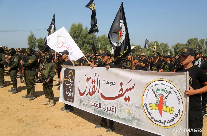 Young Palestinians take part in a graduation ceremony at a military summer camp organised by the Islamic Jihad Movement, in Gaza City June 30, 2021. Photo by Dawoud Abu alkas