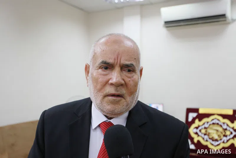 Deputy of the Legislative Council, Ahmed Bahar speaks during a press conference on the International Day of Parliamentarism, in Gaza city, on June 30, 2021. The International Day of Parliamentarism is celebrated every ye...