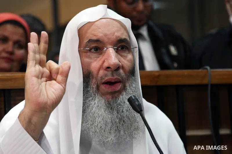 Sheikh Mohammed Hassan delivers testimony at a Egyptian court in the case known as the "ISIS Imbaba", in Cairo, Egypt on August 8, 2021. A group was formed that carried out a bombing in downtown Cairo, targeted a bank in...