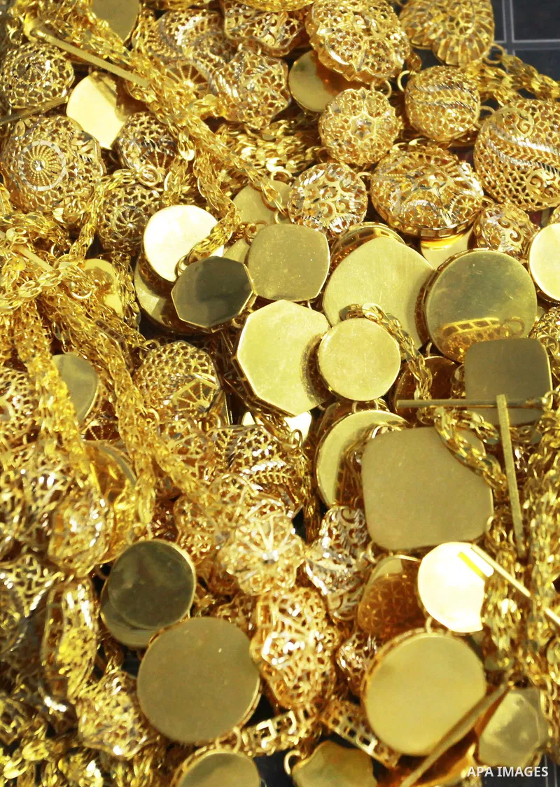 Palestinian goldsmiths work gold and jewelry factory, in the nourthern of Gaza strip, on September 4, 2021. Gaza strip has about 40 small workshops and factories for gold jewelry manufacturing. Israel allowed for a renew...