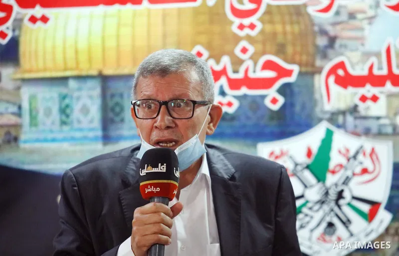 Members of the revolutionary council of the Fatah movement attend a meeting in the West Bank city of Jenin on September 13, 2021.The four Palestinian prisoners who were rearrested after breaking out of an Israeli prison...