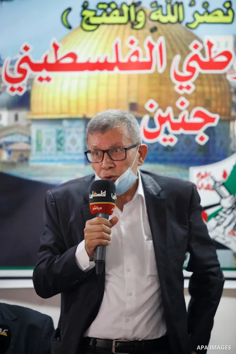 Members of the revolutionary council of the Fatah movement attend a meeting in the West Bank city of Jenin on September 13, 2021.The four Palestinian prisoners who were rearrested after breaking out of an Israeli prison...