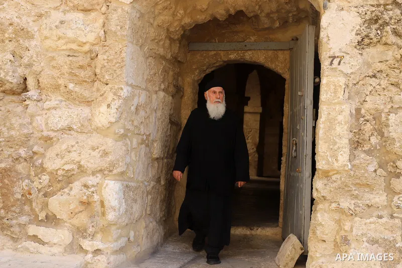 The Church of Nativity is empty, believed to be the birthplace of Jesus Christ, in the West bank city of Bethlehem on September 29, 2021, after it was re-opened for prayers following strict COVID-19 restrtictions imposed...