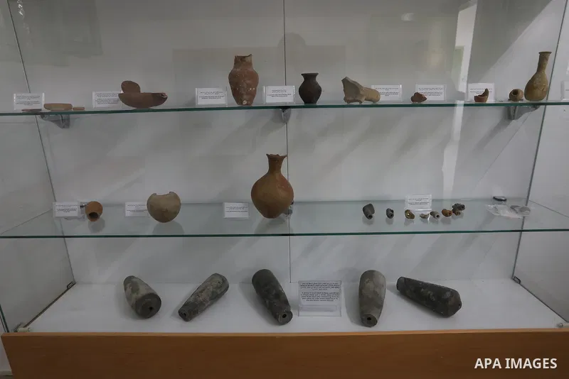 Palestinians attend an exhibition on the National Day of Palestinian Heritage, at Al Qarara Cultural Museum, in Khan Younis in the southern of Gaza strip, on October 9, 2021. Palestinians enjoy a rich cultural heritage....