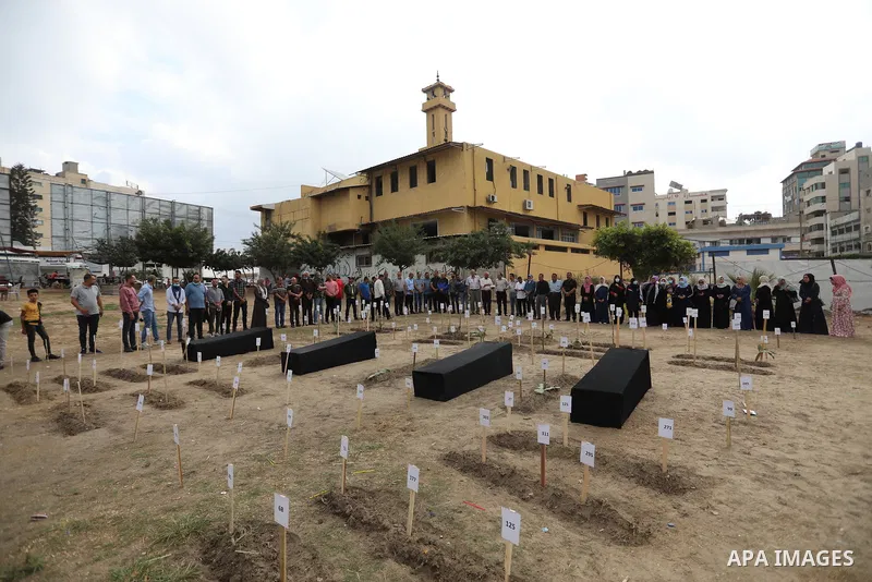 Palestinians take part in a protest to demand the release of the bodies of held by the Israeli army in Gaza city, on Ocotber 20, 2021. According to the Jerusalem Legal Aid and Human Rights Center (JLAC), Israel held the...