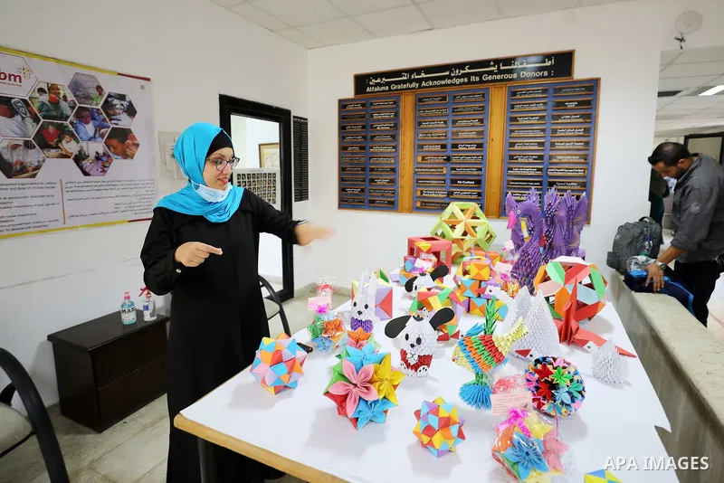 Deaf Palestinians take part in a cultural festival entitled "Our Heritage is the Title of Our Civilization", in Gaza city on November 4, 2021. Photo by Mahmoud Nasser
