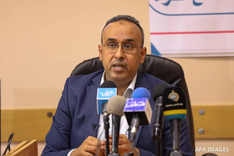 Mohamed Habib, a consultant cardiologist and catheter, speaks during a press conference about Gaza stroke program (GSP): Step 1, Diaganosis and treatment of acute ischemic stripe in hyper acute phase (first 6 hours), in...
