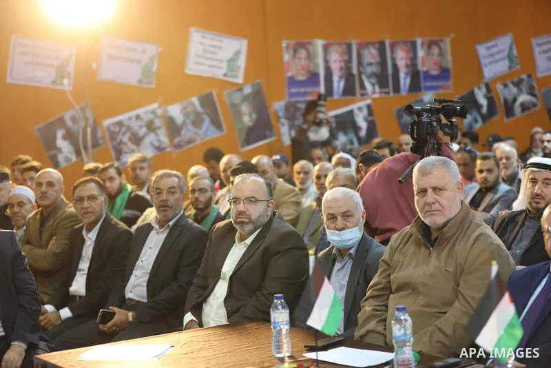 Palestinians take part in a rally against the British Home Secretary Priti Patel decision to ban Hamas, in Gaza City on November 23, 2021. Showing support for Hamas in Britain could be punished with 14 years in prison if...