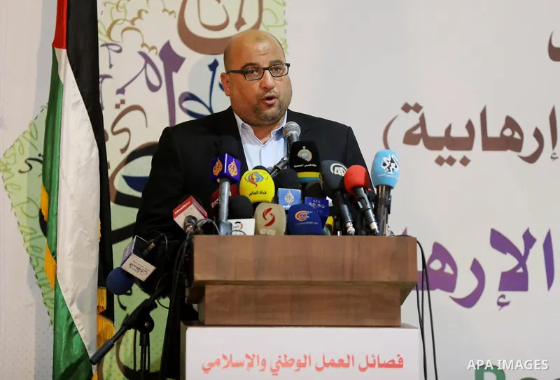 Palestinians take part in a rally against the British Home Secretary Priti Patel decision to ban Hamas, in Gaza City on November 23, 2021. Showing support for Hamas in Britain could be punished with 14 years in prison if...